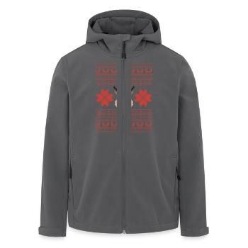 Weihnachtspixel mit Weihnachtsrentieren - Recycelte Männer Softshell-Jacke von Stanley/Stella - Anthrazit - Vorne - AI Model Male 185 light (185cm)