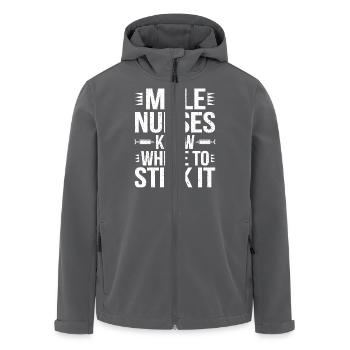 Witz für männliche Pfleger - Recycelte Männer Softshell-Jacke von Stanley/Stella - Anthrazit - Vorne - AI Model Male 185 light (185cm)