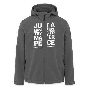 Meisterwerk des inneren Friedens - Recycelte Männer Softshell-Jacke von Stanley/Stella - Anthrazit - Vorne - AI Model Male 185 light (185cm)