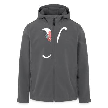 Buchstaben- und minimalistische Blumen - Recycelte Männer Softshell-Jacke von Stanley/Stella - Anthrazit - Vorne - AI Model Male 185 light (185cm)