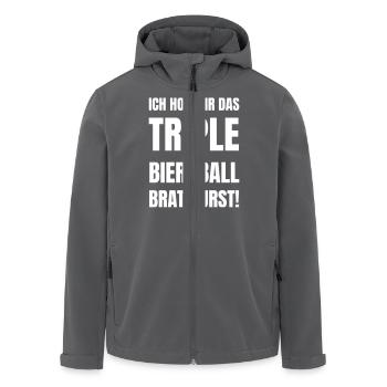 Bier, Ball, Bratwurst. - Recycelte Männer Softshell-Jacke von Stanley/Stella - Anthrazit - Vorne - AI Model Male 185 light (185cm)