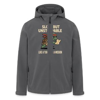 Langsam, aber unaufhaltsam Wie eine Schildkröte auf einer Mission - Recycelte Männer Softshell-Jacke von Stanley/Stella - Anthrazit - Vorne - AI Model Male 185 light (185cm)
