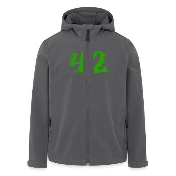 Die Antwort auf alles: 42 - Recycelte Männer Softshell-Jacke von Stanley/Stella - Anthrazit - Vorne - AI Model Male 185 light (185cm)