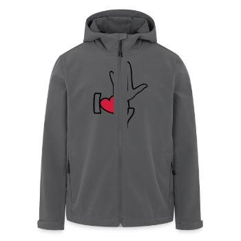 I LOVE YOU in Gebärdensprache - Recycelte Männer Softshell-Jacke von Stanley/Stella - Anthrazit - Vorne - AI Model Male 185 light (185cm)