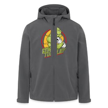 Gym Turtle Gym Design - Recycelte Männer Softshell-Jacke von Stanley/Stella - Anthrazit - Vorne - AI Model Male 185 light (185cm)