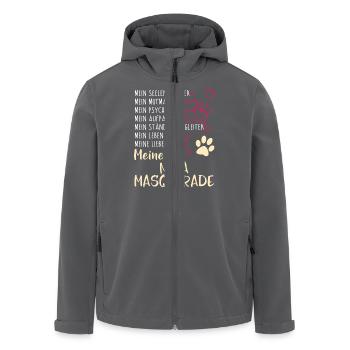 NEVA-MASQUARADE -Katze - Recycelte Männer Softshell-Jacke von Stanley/Stella - Anthrazit - Vorne - AI Model Male 185 light (185cm)