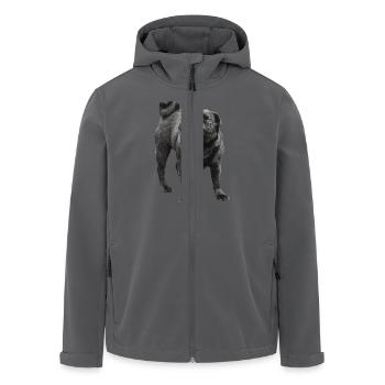 schwarzer Mops - Recycelte Männer Softshell-Jacke von Stanley/Stella - Anthrazit - Vorne - AI Model Male 185 light (185cm)