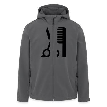 Friseur - Recycelte Männer Softshell-Jacke von Stanley/Stella - Anthrazit - Vorne - AI Model Male 185 light (185cm)