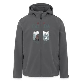 Canada - Grizzly Bear - Recycelte Männer Softshell-Jacke von Stanley/Stella - Anthrazit - Vorne - AI Model Male 185 light (185cm)