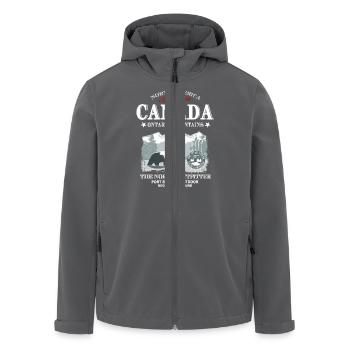 Canada - Grizzly Bear - Recycelte Männer Softshell-Jacke von Stanley/Stella - Anthrazit - Vorne - AI Model Male 185 light (185cm)