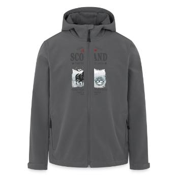 Scotland - Deer - Hirsch - Recycelte Männer Softshell-Jacke von Stanley/Stella - Anthrazit - Vorne - AI Model Male 185 light (185cm)
