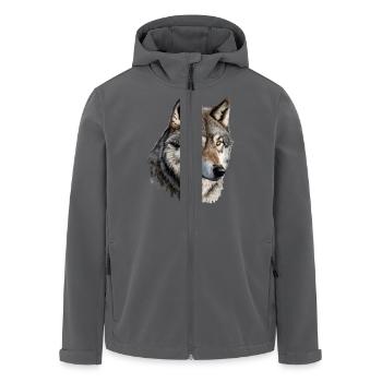 Der Wolf - Recycelte Männer Softshell-Jacke von Stanley/Stella - Anthrazit - Vorne - AI Model Male 185 light (185cm)