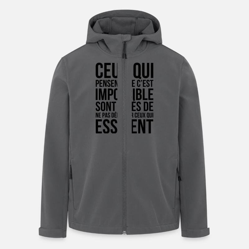 Those who think it's impossible... - Men’s Recycled Softshell Jacket by Stanley/Stella - anthracite