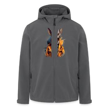 Stadttürsteher Hasengeist | Liebhaber von Kaninchen - Recycelte Männer Softshell-Jacke von Stanley/Stella - Anthrazit - Vorne - AI Model Male 185 light (185cm)