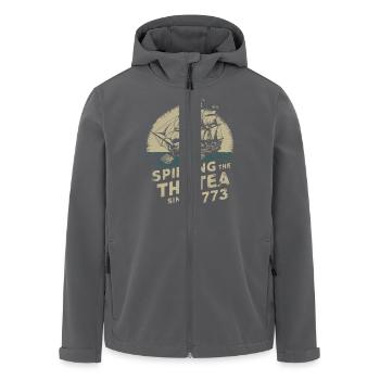 Tee verschütten seit 1773 – Humorvolle Geschichte - Recycelte Männer Softshell-Jacke von Stanley/Stella - Anthrazit - Vorne - AI Model Male 185 light (185cm)