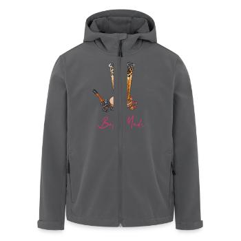 Bubble Tea // Illustration - Men’s Recycled Softshell Jacket by Stanley/Stella - anthracite - Front - AI Model Male 185 light (185cm)