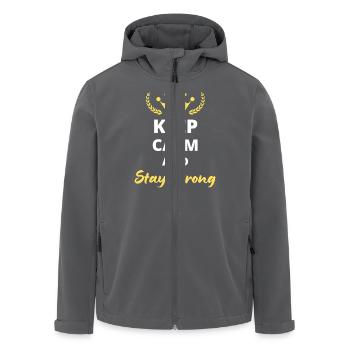 Bewahren Sie Ruhe und bleiben Sie stark - Recycelte Männer Softshell-Jacke von Stanley/Stella - Anthrazit - Vorne - AI Model Male 185 light (185cm)