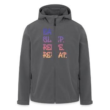 eat sleep rente repeat - Recycelte Männer Softshell-Jacke von Stanley/Stella - Anthrazit - Vorne - AI Model Male 185 light (185cm)