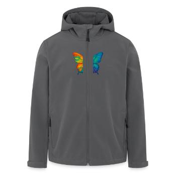 Schmetterling Colorblast - Recycelte Männer Softshell-Jacke von Stanley/Stella - Anthrazit - Vorne - AI Model Male 185 light (185cm)