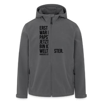 Papst Weltmeister Deutschland Fußball leben - Recycelte Männer Softshell-Jacke von Stanley/Stella - Anthrazit - Vorne - AI Model Male 185 light (185cm)