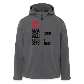 Schlechte Entscheidungen machen tolle Geschichten - Recycelte Männer Softshell-Jacke von Stanley/Stella - Anthrazit - Vorne - AI Model Male 185 light (185cm)