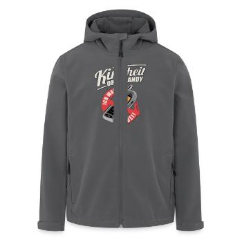 Kindheit ohne Handy ich war dabei RAHMENLOS - Recycelte Männer Softshell-Jacke von Stanley/Stella - Anthrazit - Vorne - AI Model Male 185 light (185cm)