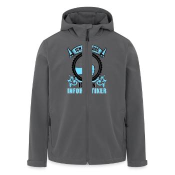 Ich kann das ich bin Informatiker - Recycelte Männer Softshell-Jacke von Stanley/Stella - Anthrazit - Vorne - AI Model Male 185 light (185cm)