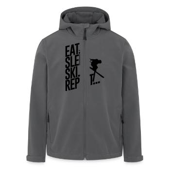 Eat sleep Ski repeat - Skiing-Urlaub-Winter-Schnee - Recycelte Männer Softshell-Jacke von Stanley/Stella - Anthrazit - Vorne - AI Model Male 185 light (185cm)