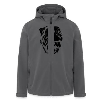 Rottweiler Kopf - Recycelte Männer Softshell-Jacke von Stanley/Stella - Anthrazit - Vorne - AI Model Male 185 light (185cm)