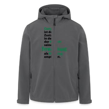 Camping Verwahrlosung Zuhause Zelten Urlaub Ferien - Recycelte Männer Softshell-Jacke von Stanley/Stella - Anthrazit - Vorne - AI Model Male 185 light (185cm)