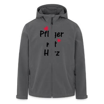 Pfleger mit Herz - Recycelte Männer Softshell-Jacke von Stanley/Stella - Anthrazit - Vorne - AI Model Male 185 light (185cm)