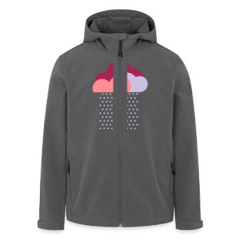 Lila Wolken, Wir lieben buntes Wetter! Regen Wolke - Recycelte Männer Softshell-Jacke von Stanley/Stella - Anthrazit - Vorne - AI Model Male 185 light (185cm)
