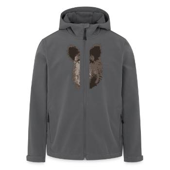 Wild Boar - Wildschwein - Keiler - Recycelte Männer Softshell-Jacke von Stanley/Stella - Anthrazit - Vorne - AI Model Male 185 light (185cm)