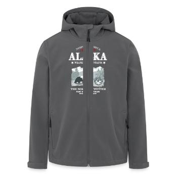 Alaska - Grizzly Bear - Recycelte Männer Softshell-Jacke von Stanley/Stella - Anthrazit - Vorne - AI Model Male 185 light (185cm)