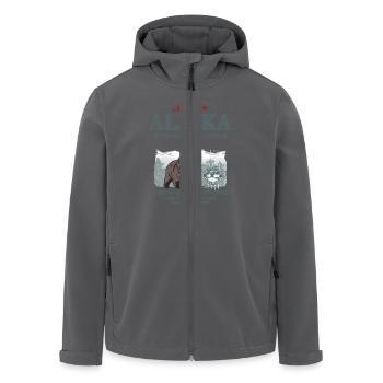 Alaska - Grizzly Bear - Recycelte Männer Softshell-Jacke von Stanley/Stella - Anthrazit - Vorne - AI Model Male 185 light (185cm)