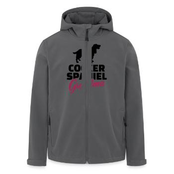 Cocker Spaniel - Recycelte Männer Softshell-Jacke von Stanley/Stella - Anthrazit - Vorne - AI Model Male 185 light (185cm)