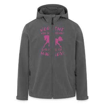 Lustiger Reiterspruch Pferdefan Geschenk - Recycelte Männer Softshell-Jacke von Stanley/Stella - Anthrazit - Vorne - AI Model Male 185 light (185cm)