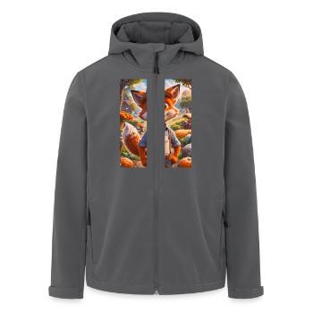Super süße Tiere auf einem Bauernhof – Rotfuchs - Recycelte Männer Softshell-Jacke von Stanley/Stella - Anthrazit - Vorne - AI Model Male 185 light (185cm)