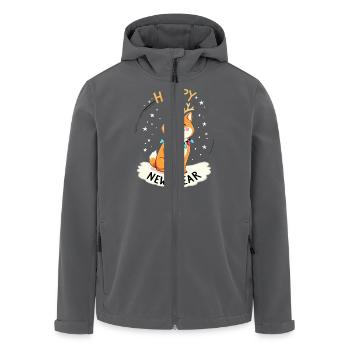 Shiba Dog feiert Silvester in Weihnachtslichtern - Recycelte Männer Softshell-Jacke von Stanley/Stella - Anthrazit - Vorne - AI Model Male 185 light (185cm)