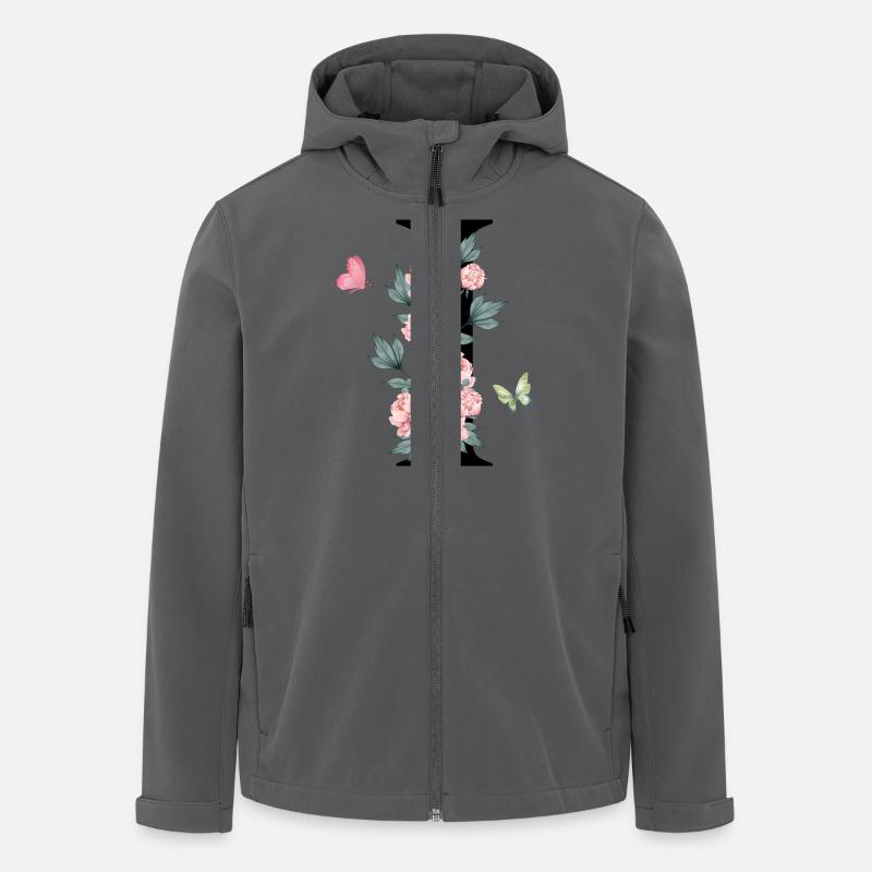 Letter i pink flowers - Men’s Recycled Softshell Jacket by Stanley/Stella - anthracite