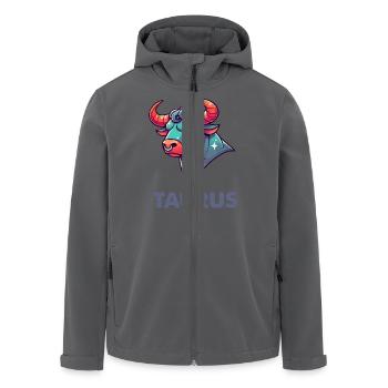 Taureau Dessin animé - Veste softshell homme en polyester recyclé Stanley/Stella - charbon - Devant - AI Model Male 185 light (185cm)