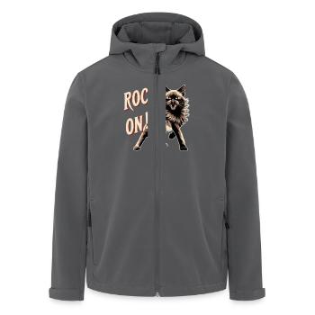 Katze - Rock on - Recycelte Männer Softshell-Jacke von Stanley/Stella - Anthrazit - Vorne - AI Model Male 185 light (185cm)