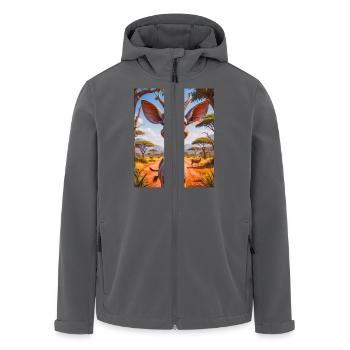 Animaux africains super mignons – Kudu - Veste softshell homme en polyester recyclé Stanley/Stella - charbon - Devant - AI Model Male 185 light (185cm)