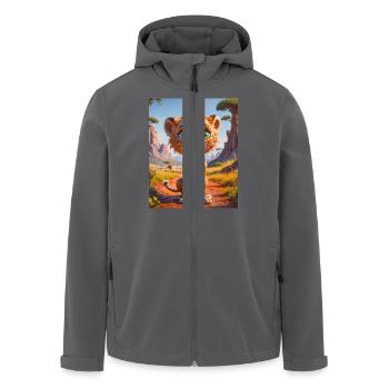super süße afrikanische Tiere – Gepard - Recycelte Männer Softshell-Jacke von Stanley/Stella - Anthrazit - Vorne - AI Model Male 185 light (185cm)