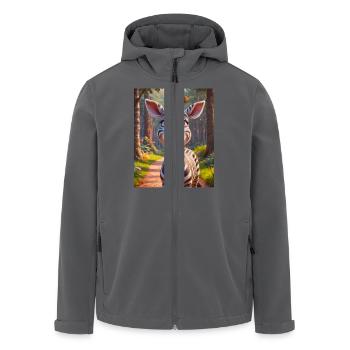 Animaux africains super mignons zèbre - Veste softshell homme en polyester recyclé Stanley/Stella - charbon - Devant - AI Model Male 185 light (185cm)