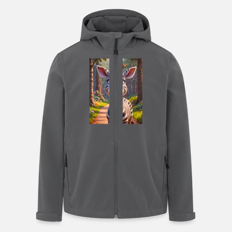 Animaux africains super mignons zèbre - Veste softshell homme en polyester recyclé Stanley/Stella - charbon