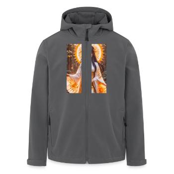 Amaterasu Strahlende Sonnengöttin im weißen Kimono mit - Recycelte Männer Softshell-Jacke von Stanley/Stella - Anthrazit - Vorne - AI Model Male 185 light (185cm)