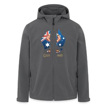 Australien lustiges Design - Recycelte Männer Softshell-Jacke von Stanley/Stella - Anthrazit - Vorne - AI Model Male 185 light (185cm)