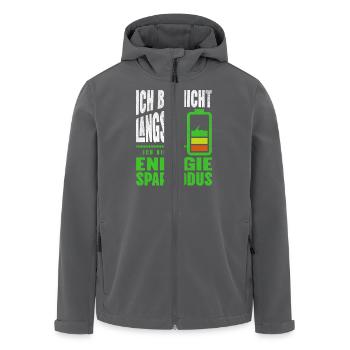Ich bin nicht LANGSAM, ich bin im ENERGIESPARMODUS - Recycelte Männer Softshell-Jacke von Stanley/Stella - Anthrazit - Vorne - AI Model Male 185 light (185cm)