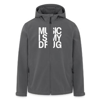 Musik ist meine Droge - Recycelte Männer Softshell-Jacke von Stanley/Stella - Anthrazit - Vorne - AI Model Male 185 light (185cm)